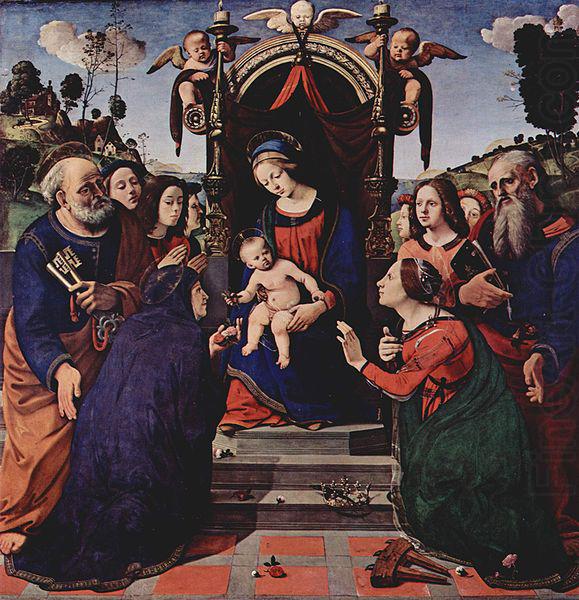 Piero di Cosimo Maria mit dem Kind, Engeln, Hl. Katharina von china oil painting image